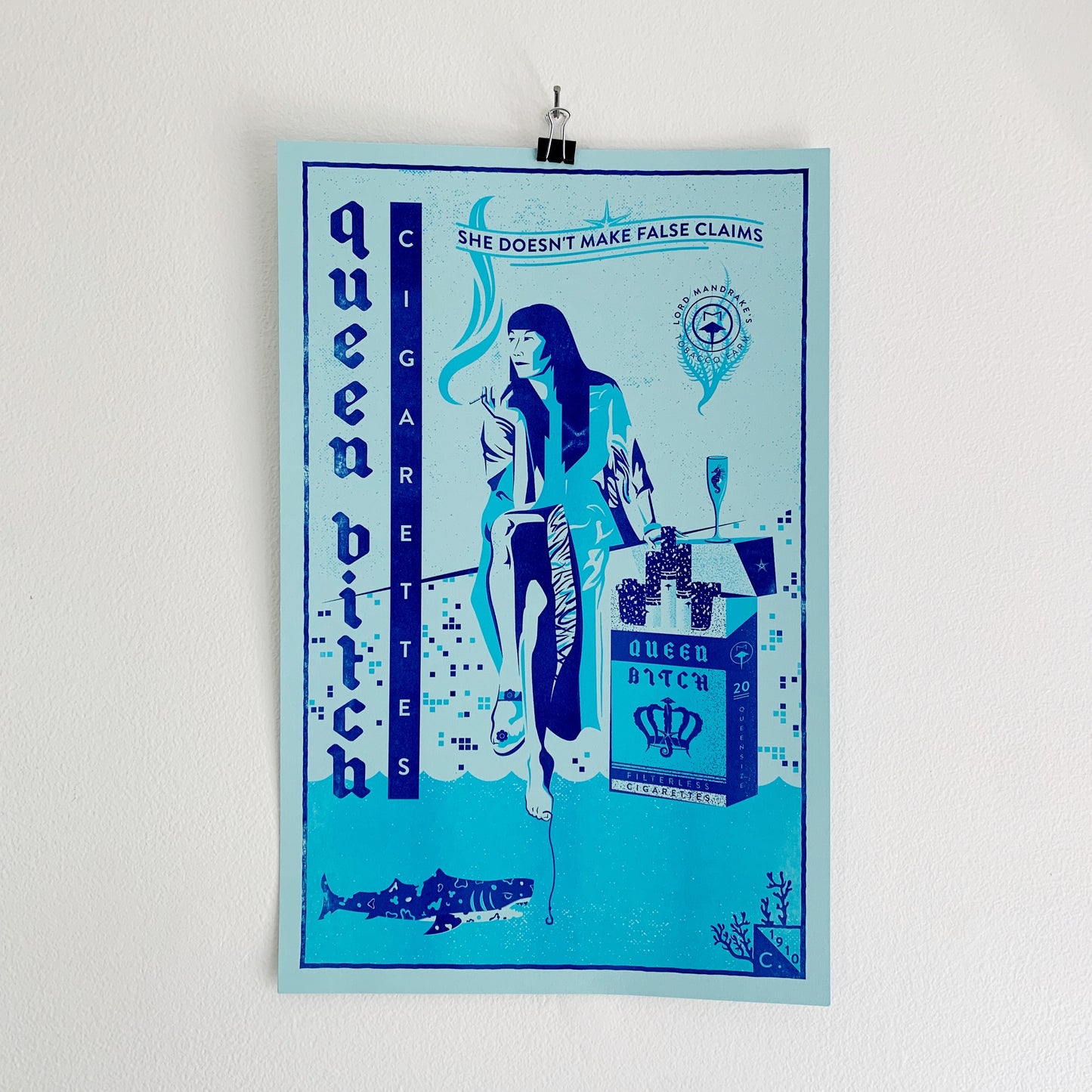 Queen Bitch Life Aquatic Risograph Print