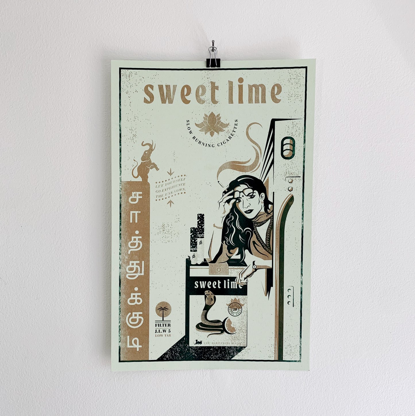 Sweet Lime Darjeeling Limited Risograph Print