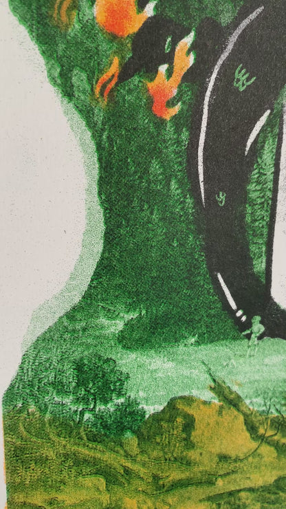 Fearsome Dragon Risograph Print