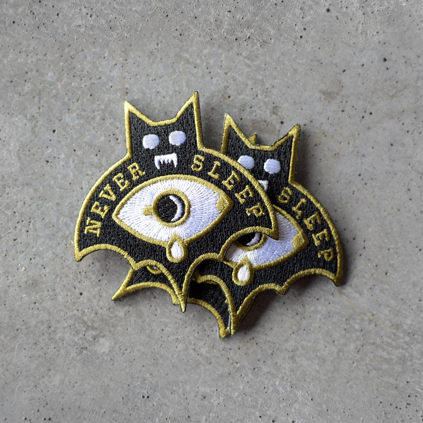 NEVER SLEEP EMBROIDERED PATCH